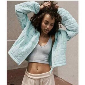 Free people poppy packable puffer jacket light green small